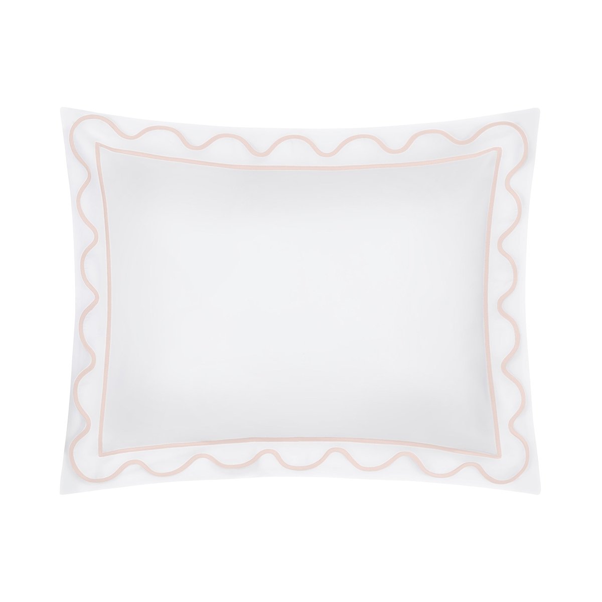Home Treasures Amalfi Bedding - AMALFI Pillow SHAM - WHITE / LT PINK