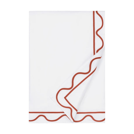 Home Treasures Amalfi Bedding - AMALFI DUVET COVER - WHITE / LOBSTER