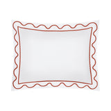 Home Treasures Amalfi Bedding - AMALFI Pillow SHAM - WHITE / LOBSTER
