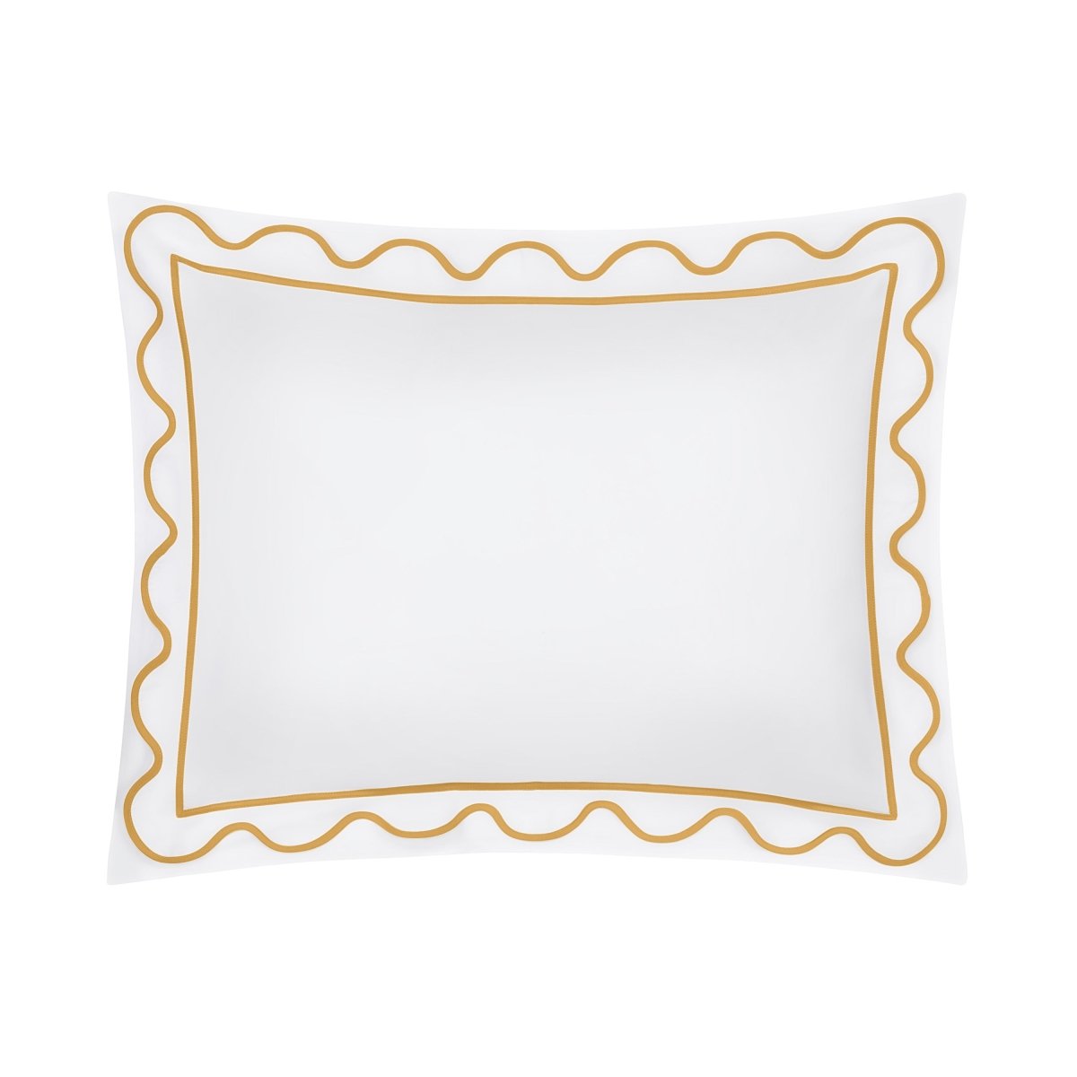Home Treasures Amalfi Bedding - AMALFI Pillow SHAM - WHITE / MARIGOLD