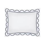 Home Treasures Amalfi Bedding - AMALFI Pillow SHAM - WHITE / NAVY BLUE