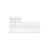 Home Treasures Amalfi Bedding - AMALFI PILLOWCASES - WHITE / PEBBLE