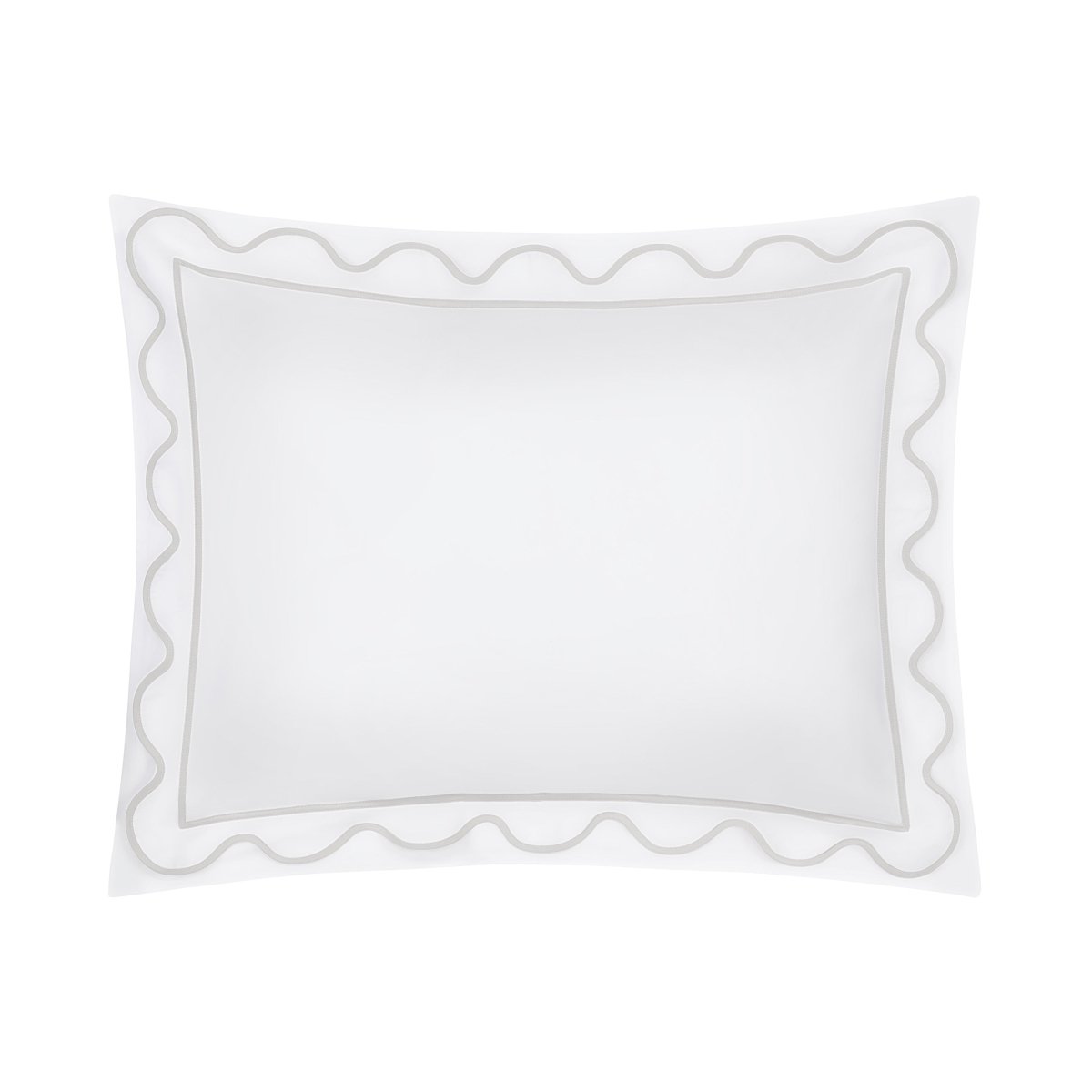 Home Treasures Amalfi Bedding - AMALFI Pillow SHAM - WHITE / PEBBLE