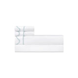 Home Treasures Amalfi Bedding - AMALFI PILLOWCASES - WHITE / SION BLUE