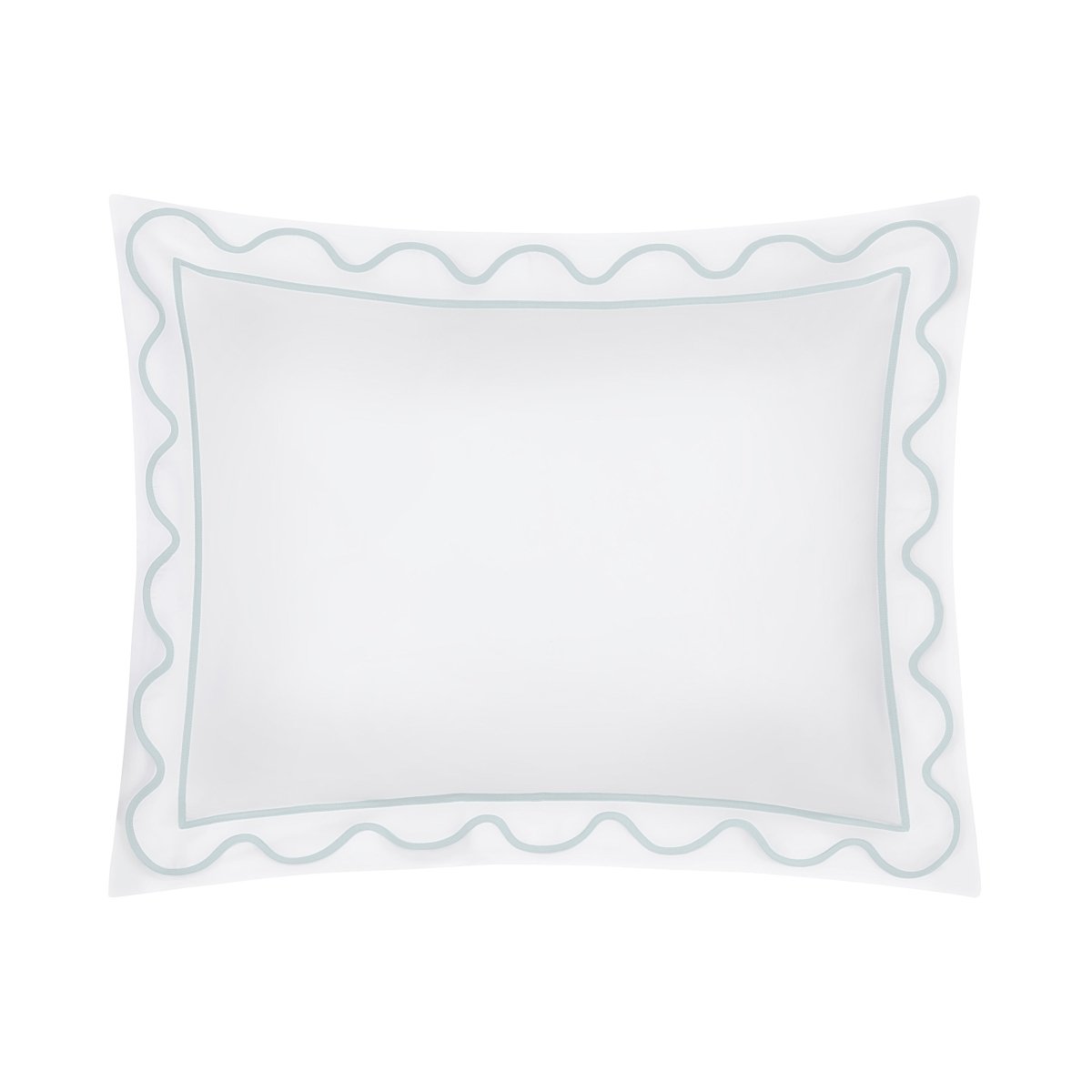 Home Treasures Amalfi Bedding - AMALFI Pillow SHAM - WHITE / SION BLUE