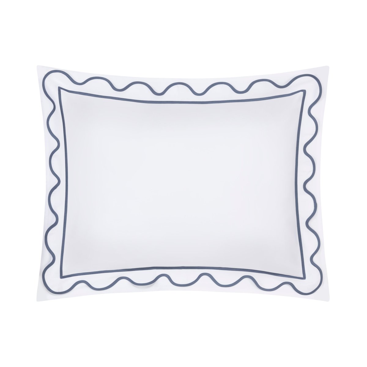 Home Treasures Amalfi Bedding - AMALFI Pillow SHAM - WHITE / STONE BLUE