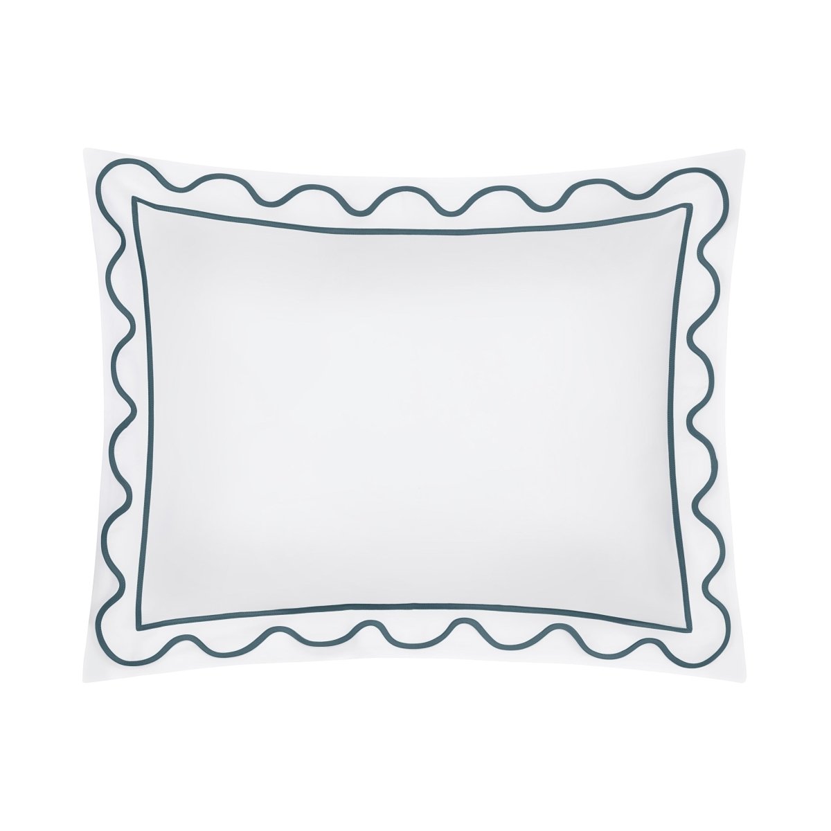 Home Treasures Amalfi Bedding - AMALFI Pillow SHAM - WHITE / TEAL