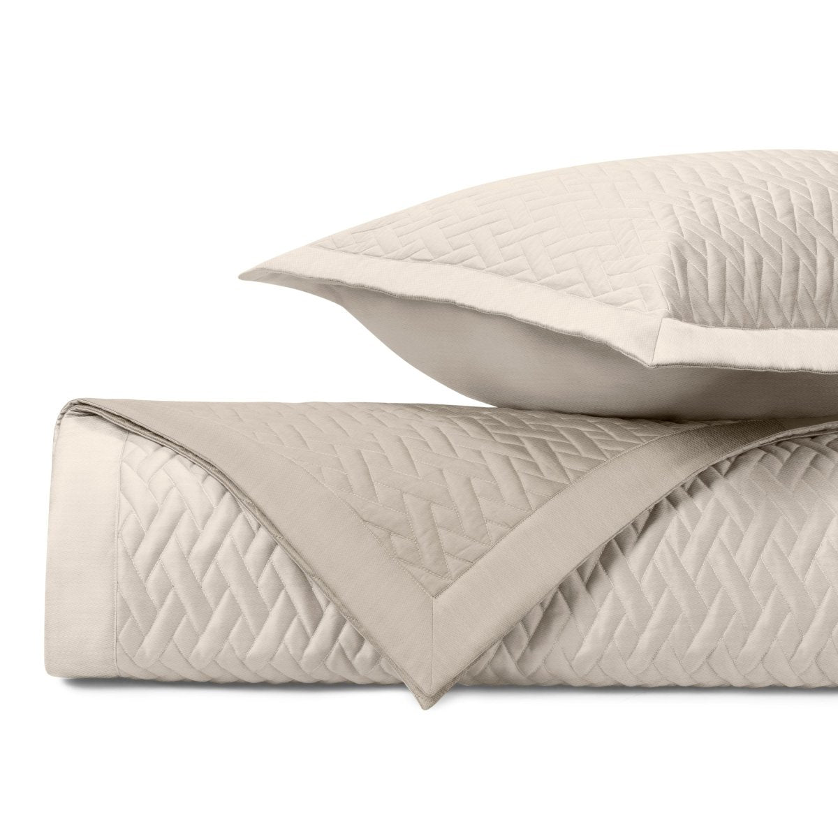 Ara Quilted Chambray Coverlets by Home Treasures - Champagne at Fig Linens and Home