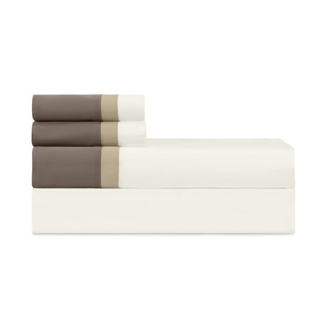 BORDERS KING PILLOWCASES - IVORY / CANDLELIGHT / RICCO