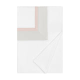 BORDERS TW / TW XL DUVET COVER - WHITE / LT PINK / PEBBLE