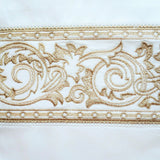White and Olive Gold Swatch - Paris Bedding by Home Treasures at Fig Linens and Home