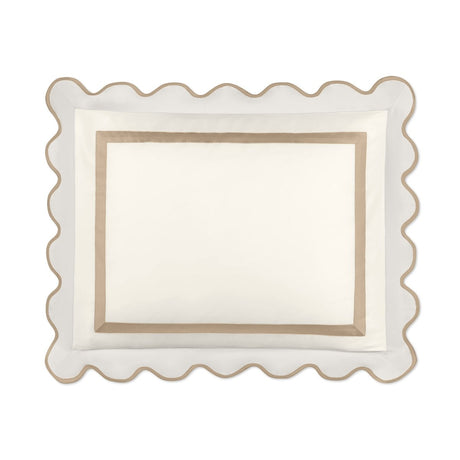 Home Treasures portofino sham ivory oyster candlelight lifestyle view | Fig Linens and Home