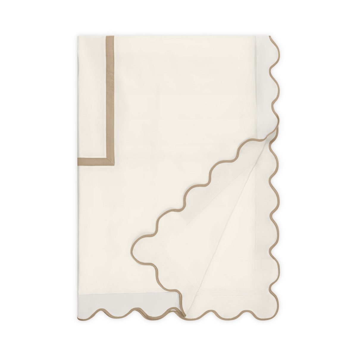 Home Treasures portofino duvet ivory oyster candlelight lifestyle view | Fig Linens and Home