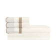Home Treasures portofino sheetset ivory oyster candlelight lifestyle view | Fig Linens and Home