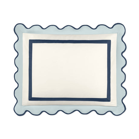 Home Treasures portofino sham ivory sion navy lifestyle view | Fig Linens and Home