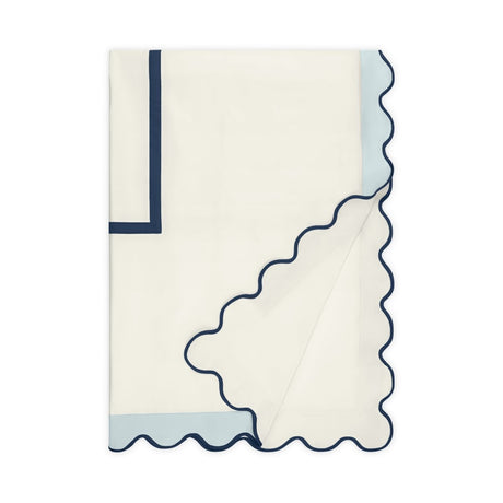 Home Treasures portofino duvet ivory sion navy lifestyle view | Fig Linens and Home