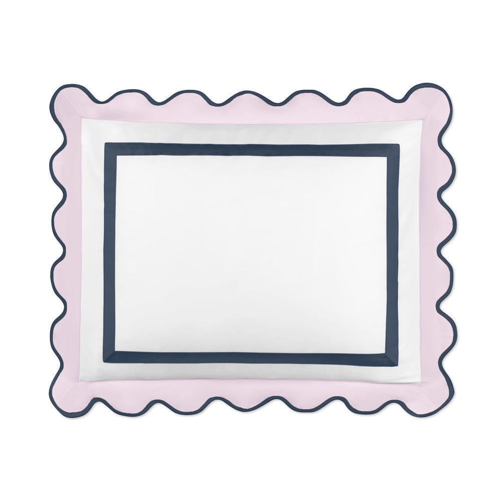 Home Treasures portofino sham white incenso navy | Fig Linens and Home