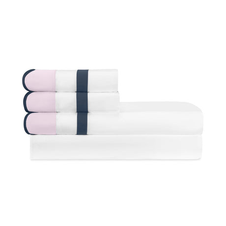 Home Treasures portofino sheetset white incenso navy | Fig Linens and Home