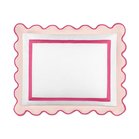 Home Treasures portofino sham white ltpink bripink lifestyle view | Fig Linens and Home