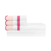 Home Treasures portofino sheetset white ltpink bripink lifestyle view | Fig Linens and Home