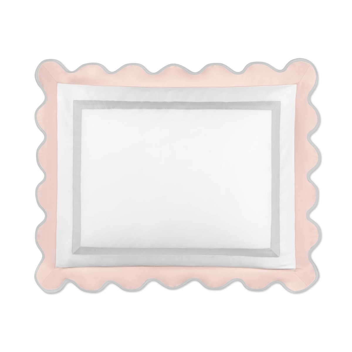 Home Treasures portofino sham white ltpink pebble lifestyle view | Fig Linens and Home