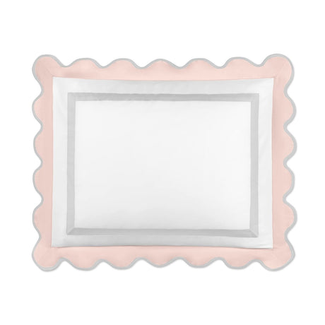 Home Treasures portofino sham white ltpink pebble lifestyle view | Fig Linens and Home