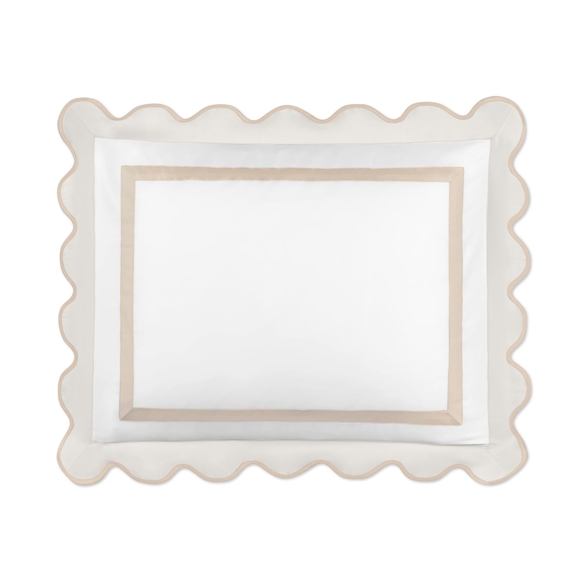 Home Treasures portofino sham white oyster sable lifestyle view | Fig Linens and Home