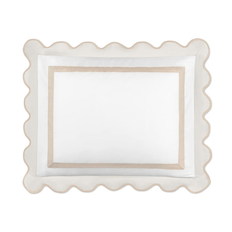 Home Treasures portofino sham white oyster sable lifestyle view | Fig Linens and Home