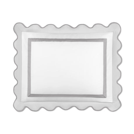 Home Treasures portofino sham white pebble chrome lifestyle view | Fig Linens and Home
