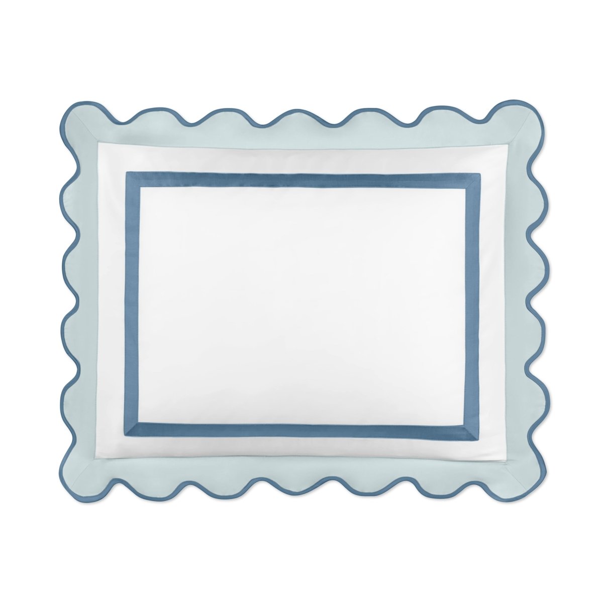 Home Treasures portofino sham white sion slateblue lifestyle view | Fig Linens and Home