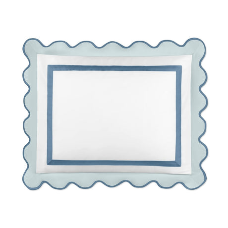 Home Treasures portofino sham white sion slateblue lifestyle view | Fig Linens and Home