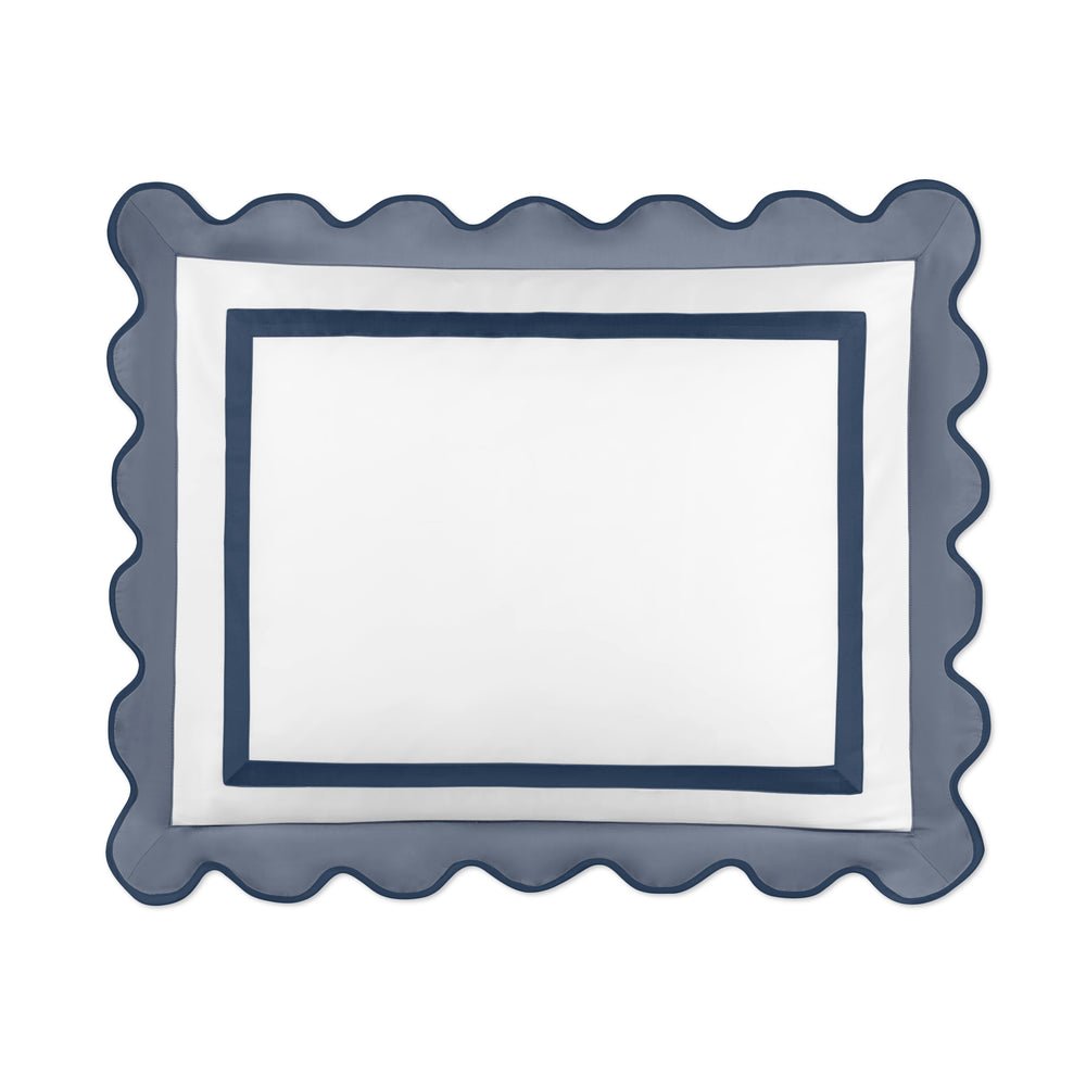 Home Treasures portofino sham white stone navy | Fig Linens and Home