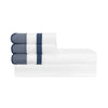 Home Treasures portofino sheetset white stone navy | Fig Linens and Home