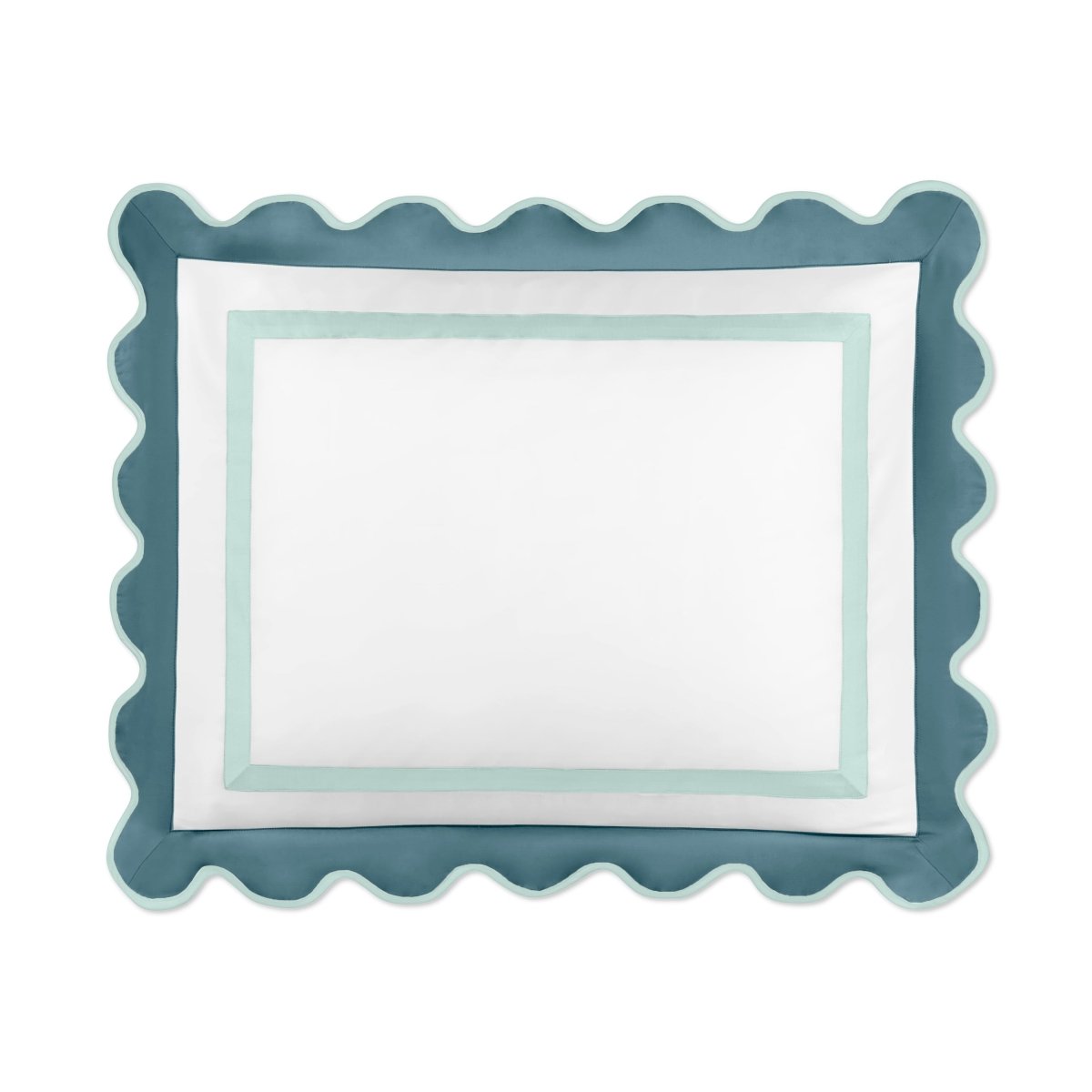 Home Treasures portofino sham white teal eucalipto lifestyle view | Fig Linens and Home