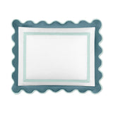 Home Treasures portofino sham white teal eucalipto lifestyle view | Fig Linens and Home