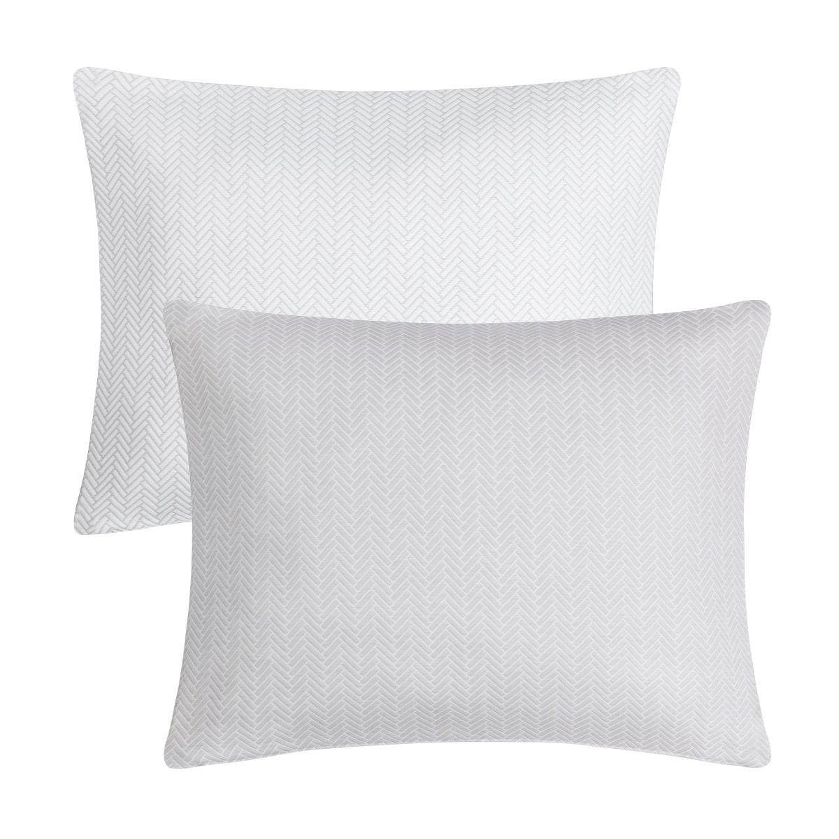 Home Treasures Thatcher Cotton Pillow Shams in White/Ash | Pillow Covers at Fig Linens and Home