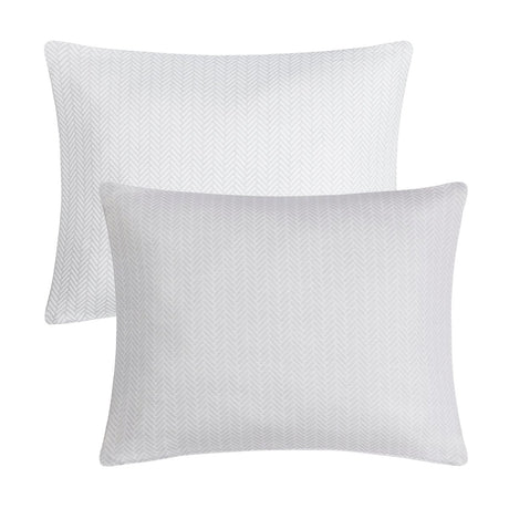 Home Treasures Thatcher Cotton Pillow Shams in White/Ash | Pillow Covers at Fig Linens and Home