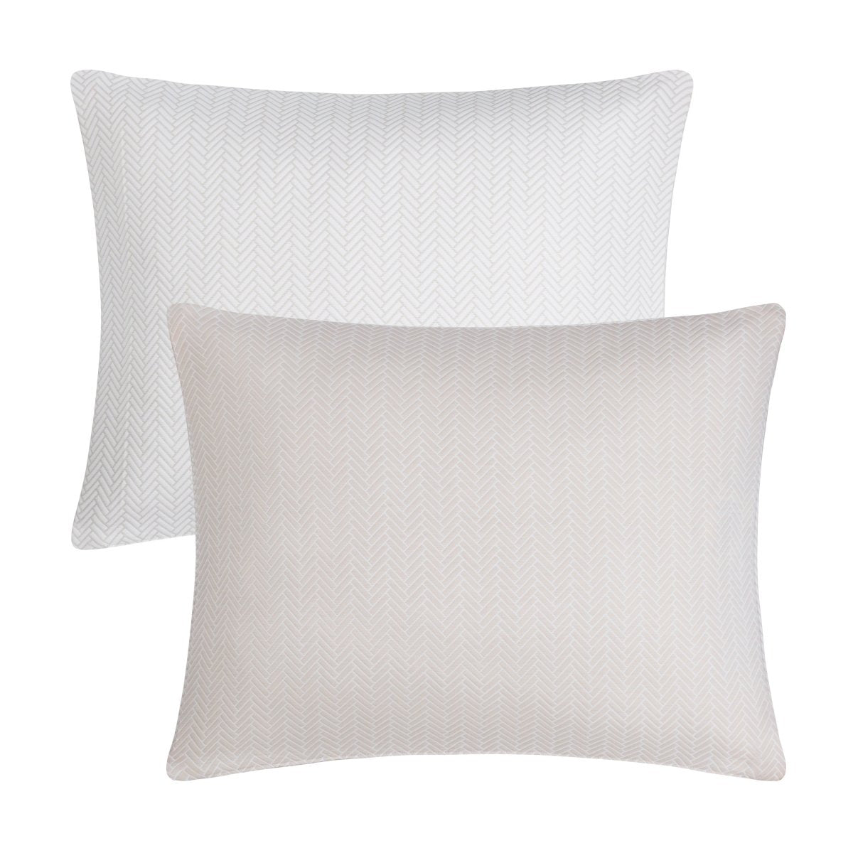 Home Treasures Thatcher Cotton Pillow Shams in Flax/White | Pillow Covers at Fig Linens and Home