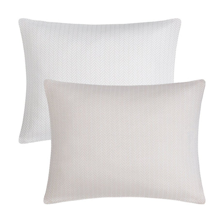 Home Treasures Thatcher Cotton Pillow Shams in Flax/White | Pillow Covers at Fig Linens and Home