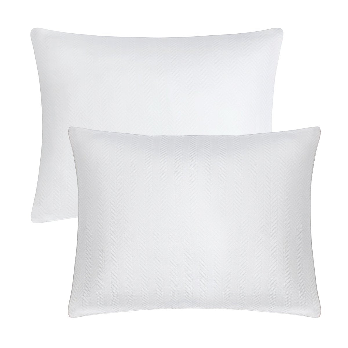 Home Treasures Thatcher Cotton Pillow Shams in White/White | Pillow Covers at Fig Linens and Home