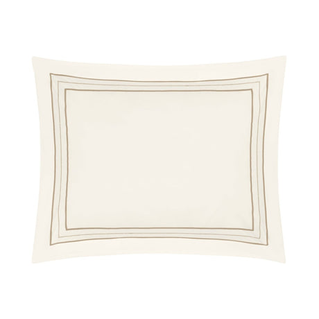 Triad Pillow Sham in Ivory and Candlelight - Home Treasures at Fig Linens and Home