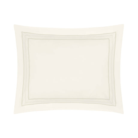 Triad Pillow Sham in Ivory and Ivory - Home Treasures at Fig Linens and Home