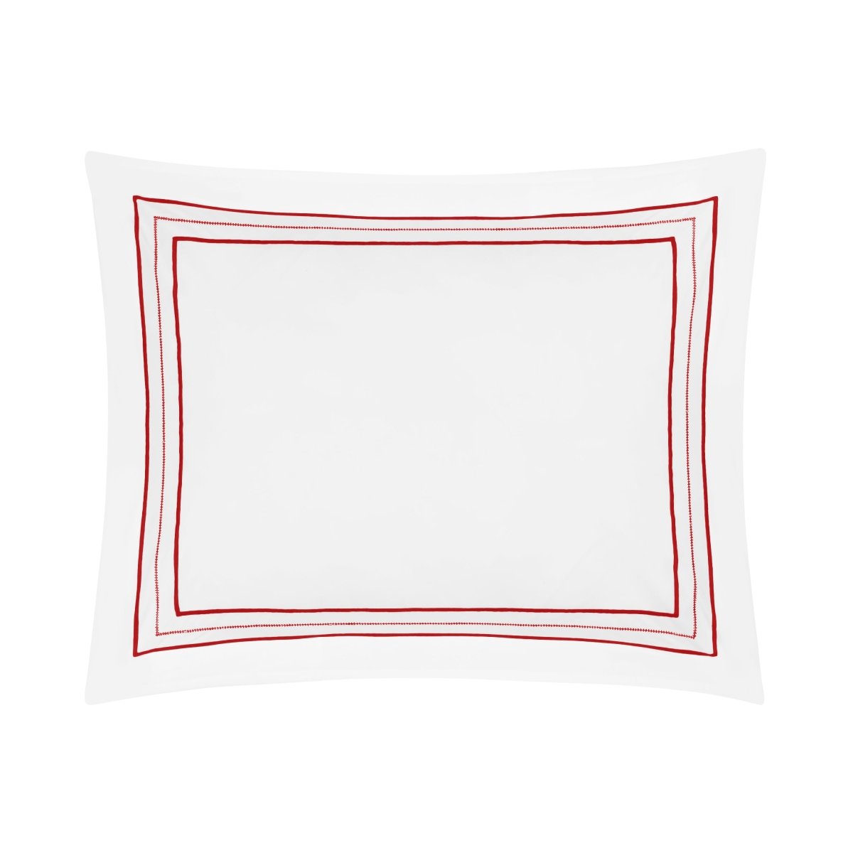 Triad Pillow Sham in White and Bright Red - Home Treasures at Fig Linens and Home