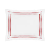 Triad Pillow Sham in White and Bright Red - Home Treasures at Fig Linens and Home