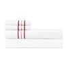 Triad Flat Sheet and Pillowcases in White and Bright Red - Home Treasures at Fig Linens and Home