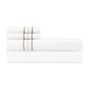 Triad Flat Sheet and Pillowcases in White and Candlelight - Home Treasures at Fig Linens and Home