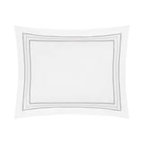 Triad Pillow Sham in White and Chrome - Home Treasures at Fig Linens and Home
