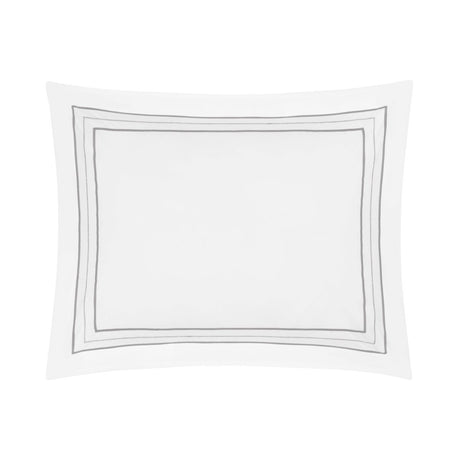 Triad Pillow Sham in White and Chrome - Home Treasures at Fig Linens and Home