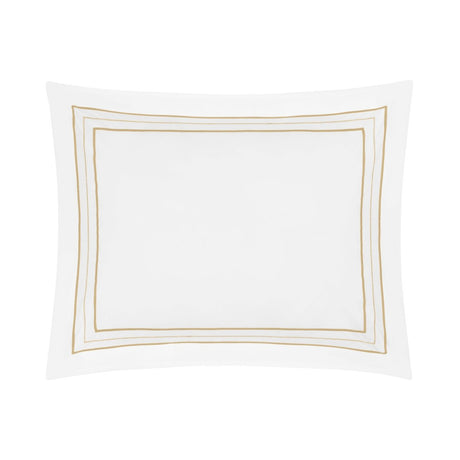 Triad Pillow Sham in White and Gold - Home Treasures at Fig Linens and Home