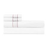 Triad Flat Sheet and Pillowcases in White and Lavender - Home Treasures at Fig Linens and Home